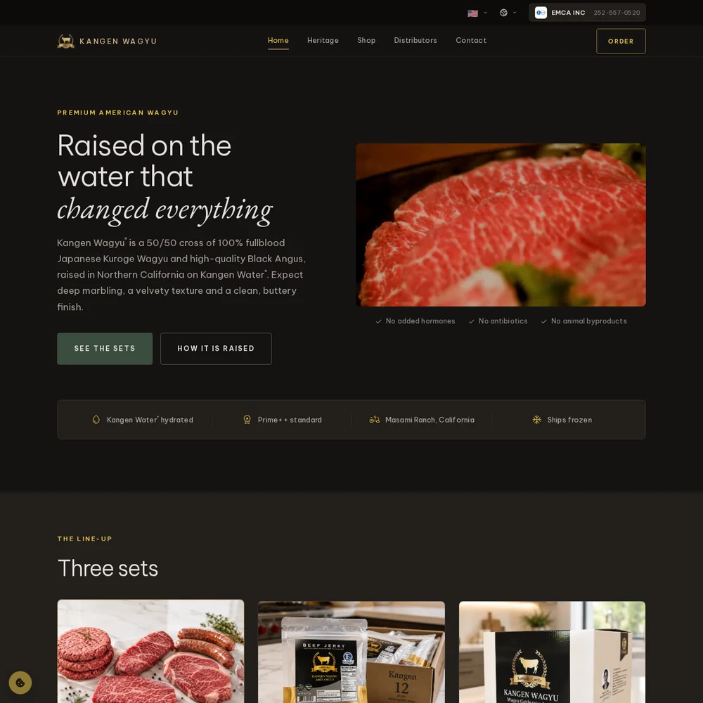 Kangen Wagyu website screenshot